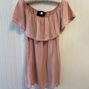 Nasty Gal Pink Off-Shoulder Dress